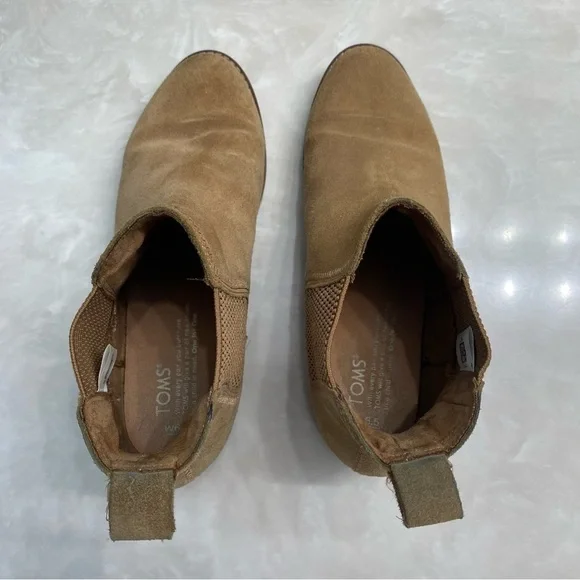 Tan Suede Chelsea Ankle Boots | TOMS 6.5 - Picture 9 of 11